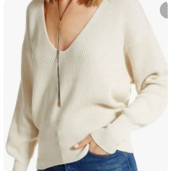 Free People Sweaters - Free People Allure Soft Cream Sweet Ribbed Sweater Size Small